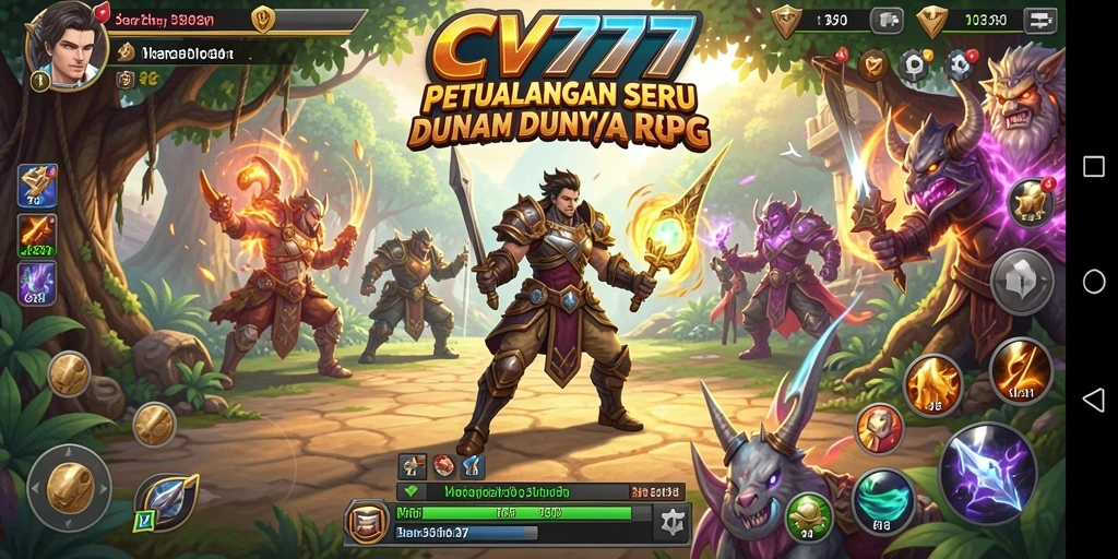 Tangkapan layar CV777 menampilkan peperangan epik dalam dunia RPG.