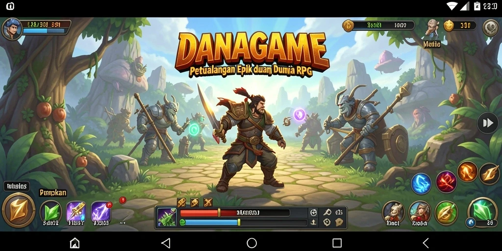 Tangkapan layar utama dari gameplay <strong>DANAGAME</strong> menunjukkan aksi mendebarkan dalam dunia RPG.