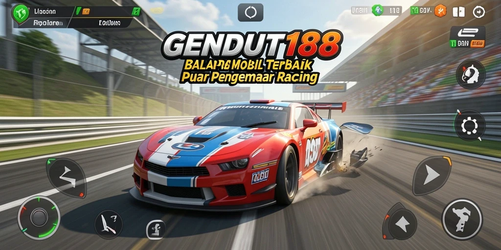 Menampilkan gameplay seru dari balapan mobil GENDUT188.