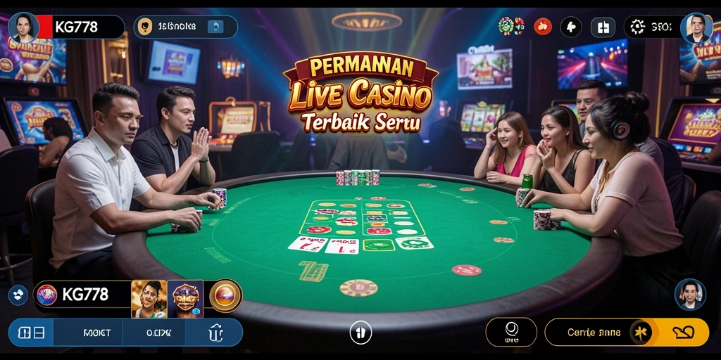Tampilan gameplay Live Casino yang mendebarkan dan interaktif.
