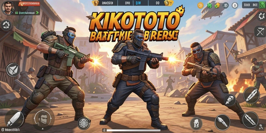 Tangkapan layar gameplay KIKOTOTO dengan aksi Battle Royale yang mendebarkan.