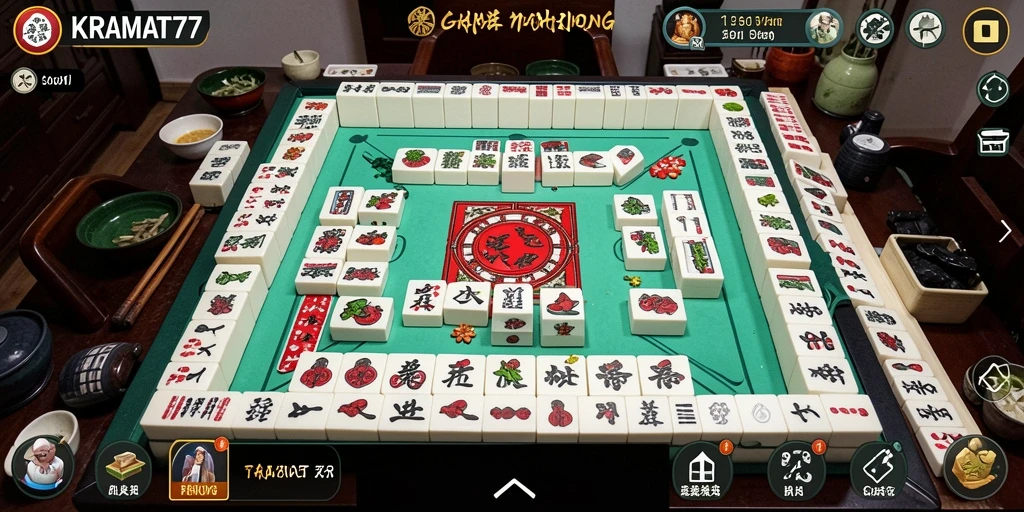 Tampilan permainan Mahjong yang seru dan menantang di KRAMAT77.