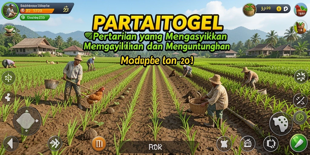 Tangkapan layar utama PARTAITOGEL menampilkan gameplay pertanian yang menarik.