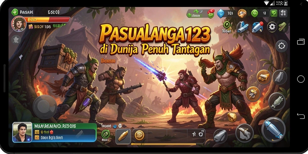 Screenshot gameplay PASAR123 yang menampilkan misi petualangan yang mendebarkan.