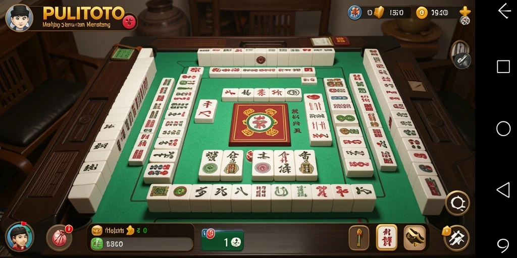 Tampilan gameplay menarik dari PULITOTO, menampilkan aksi Mahjong yang seru.