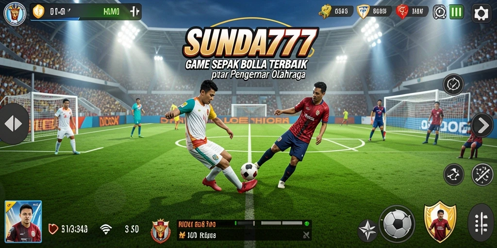 Tampilan gameplay menarik dalam SUNDA777 dengan aksi sepak bola seru.